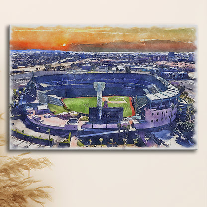 Angel Stadium Painting Canvas, Los Angeles Angels Watercolor, Sport Art, Gifts for him, Canvas Print Wall Art