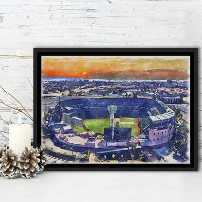 Angel Stadium Painting Canvas, Los Angeles Angels Watercolor, Sport Gift Art, Framed Canvas Print Wall Art