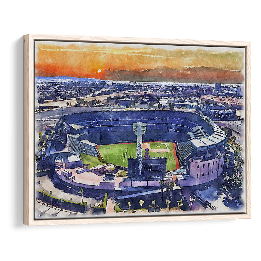 Angel Stadium Painting Canvas, Los Angeles Angels Watercolor, Sport Gift Art, Framed Canvas Print Wall Art