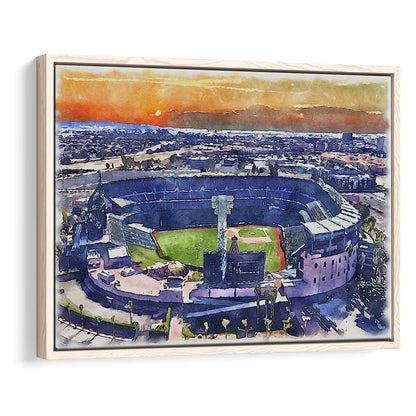 Angel Stadium Painting Canvas, Los Angeles Angels Watercolor, Sport Gift Art, Framed Canvas Print Wall Art