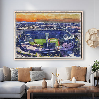 Angel Stadium Painting Canvas, Los Angeles Angels Watercolor, Sport Gift Art, Framed Canvas Print Wall Art