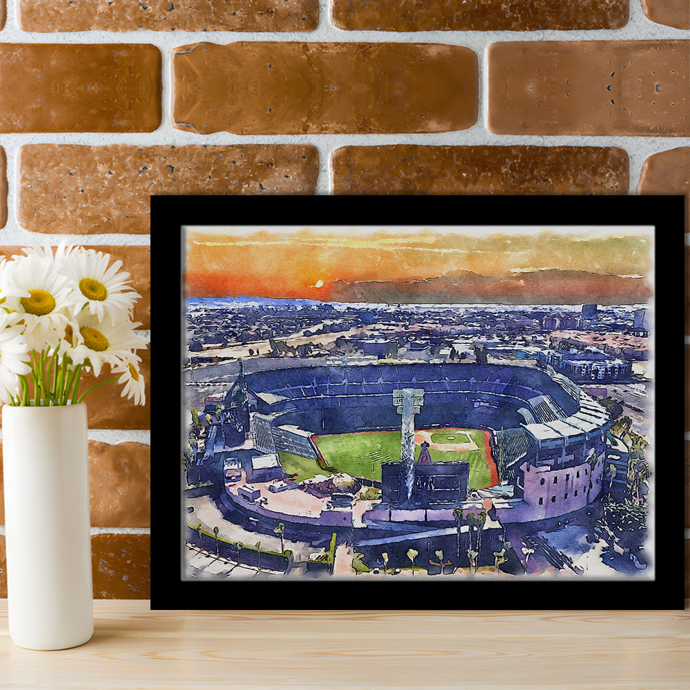 Angel Stadium Painting Canvas, Los Angeles Angels Watercolor, Sport Gift Art, Framed Art Print Wall Decor