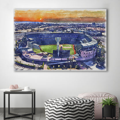 Angel Stadium Painting Canvas, Los Angeles Angels Watercolor, Sport Art, Gifts for him, Canvas Print Wall Art