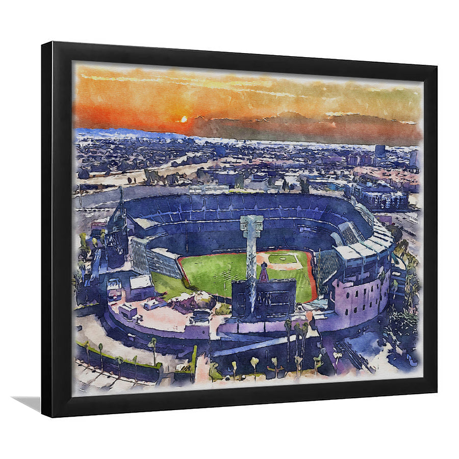 Angel Stadium Painting Canvas, Los Angeles Angels Watercolor, Sport Gift Art, Framed Art Print Wall Decor