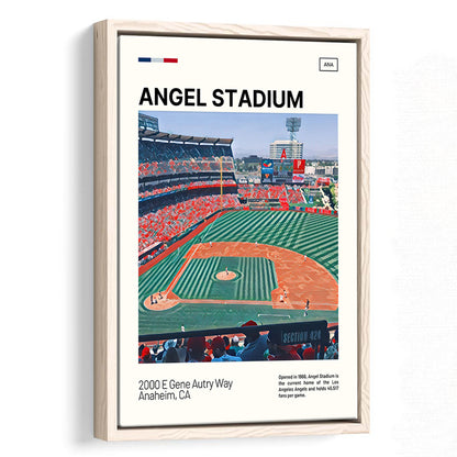 Angel Stadium Print, Los Angeles Angels Stadium Canvas Art, Man Cave Gift, Floating Framed Canvas Print Wall Art