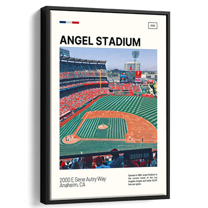 Angel Stadium Print, Los Angeles Angels Stadium Canvas Art, Man Cave Gift, Floating Framed Canvas Print Wall Art