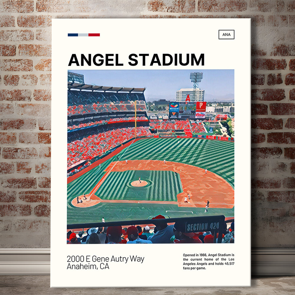 Angel Stadium Print, Los Angeles Angels Stadium Canvas Art, Fan Gifts, Sport Art, Canvas Print Wall Art