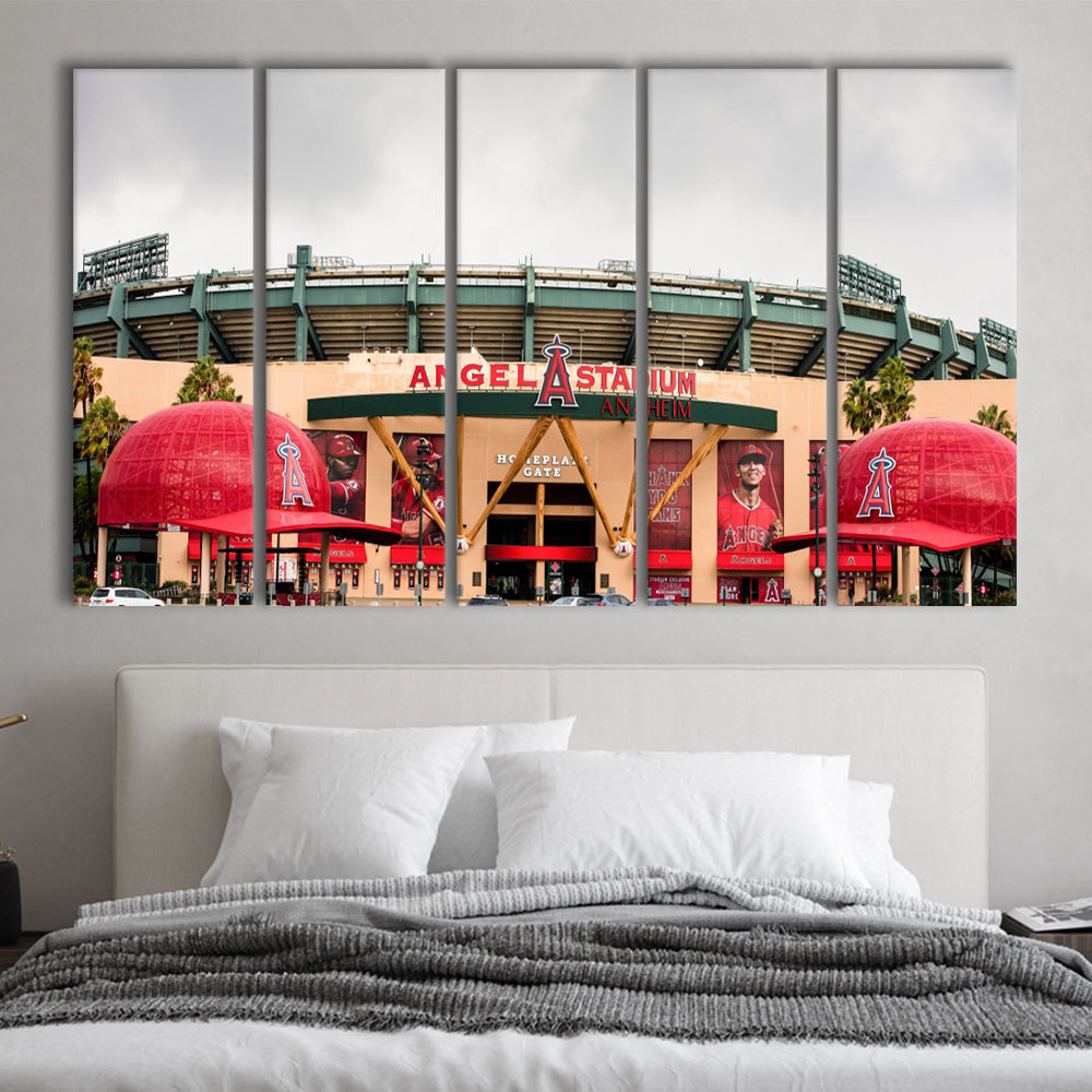 Angel Stadium, Stadium Canvas, Sport Art, 5 Panel B, Extra Large Canvas, Canvas Print Wall Art