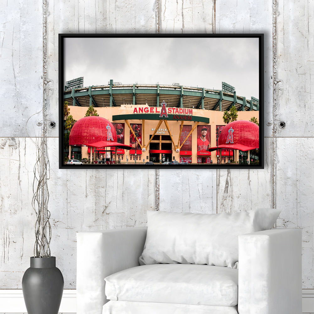 Angel Stadium, Stadium Canvas, Sport Art, Framed Canvas Print Wall Art, Floating Frame