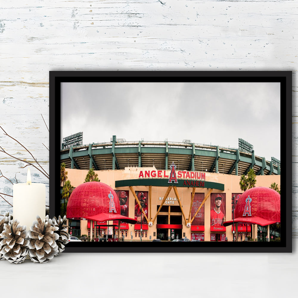 Angel Stadium, Stadium Canvas, Sport Art, Framed Canvas Print Wall Art, Floating Frame
