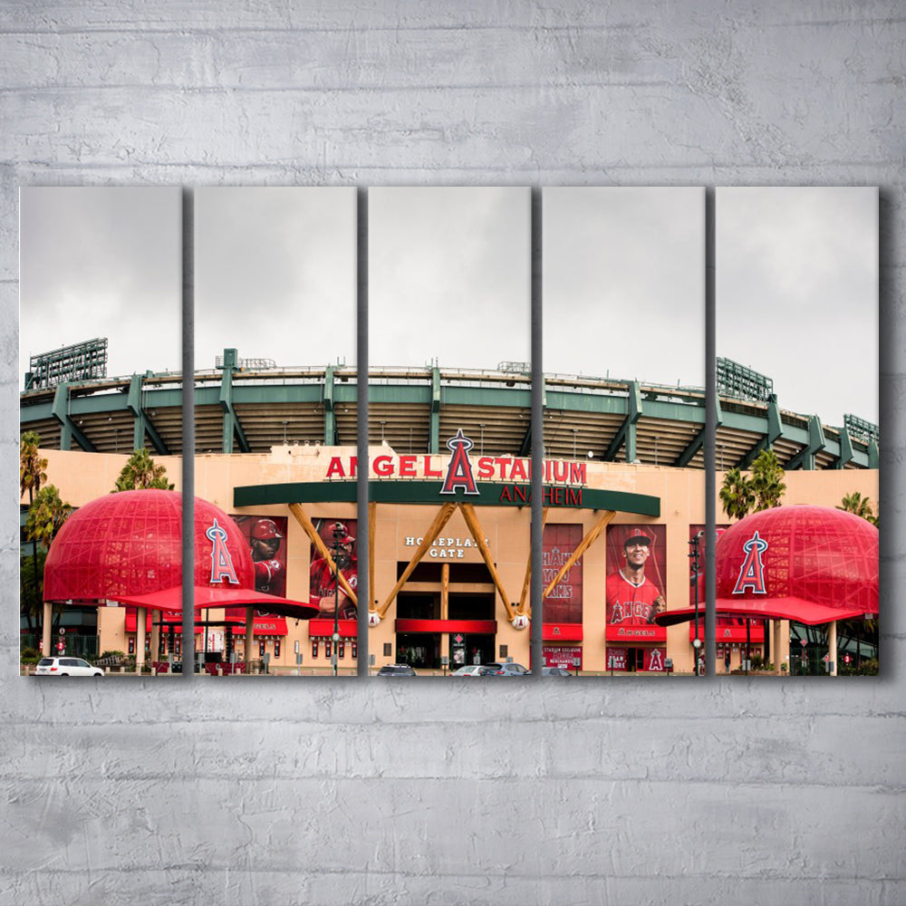 Angel Stadium, Stadium Canvas, Sport Art, 5 Panel B, Extra Large Canvas, Canvas Print Wall Art