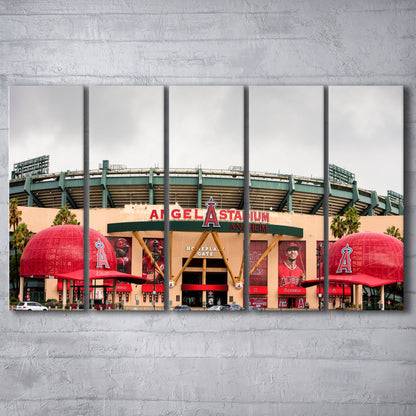 Angel Stadium, Stadium Canvas, Sport Art, 5 Panel B, Extra Large Canvas, Canvas Print Wall Art