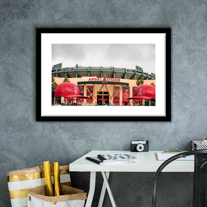 Angel Stadium, Stadium Canvas, Sport Art, Gift for him, White Border Framed Art Print Wall Decor