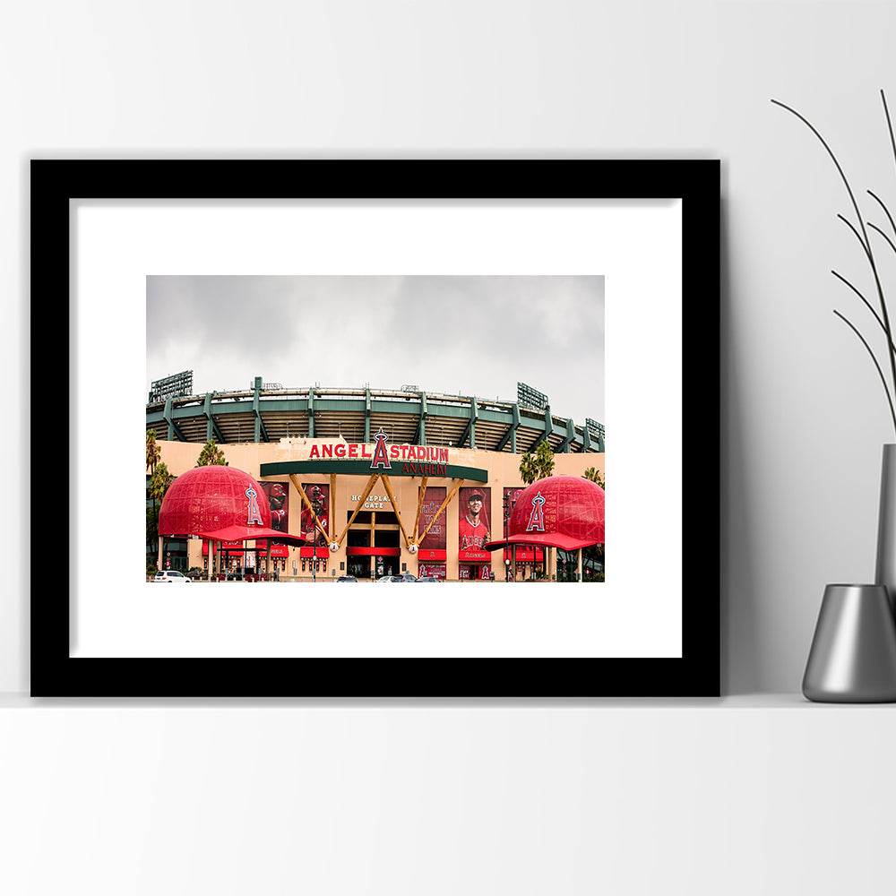 Angel Stadium, Stadium Canvas, Sport Art, Gift for him, White Border Framed Art Print Wall Decor