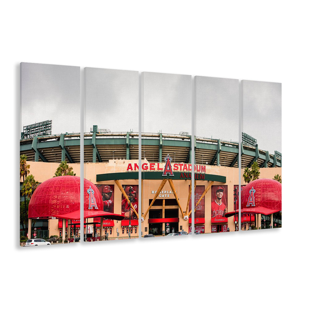 Angel Stadium, Stadium Canvas, Sport Art, 5 Panel B, Extra Large Canvas, Canvas Print Wall Art