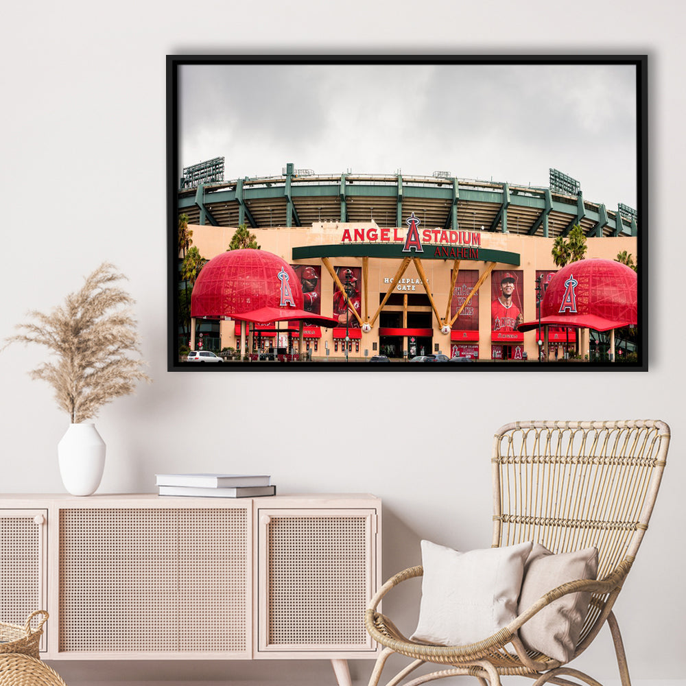 Angel Stadium, Stadium Canvas, Sport Art, Framed Canvas Print Wall Art, Floating Frame