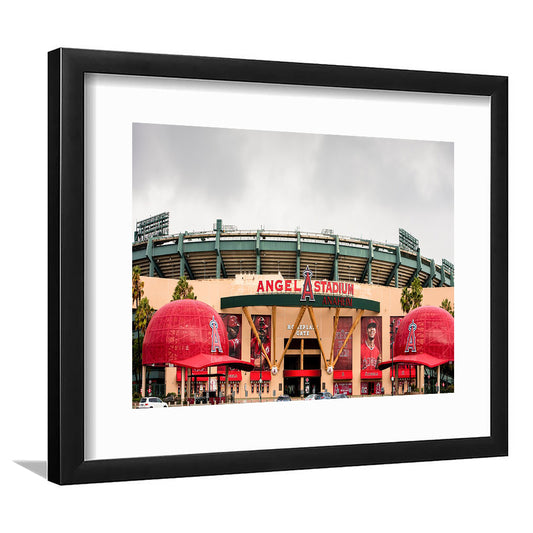Angel Stadium, Stadium Canvas, Sport Art, Gift for him, White Border Framed Art Print Wall Decor
