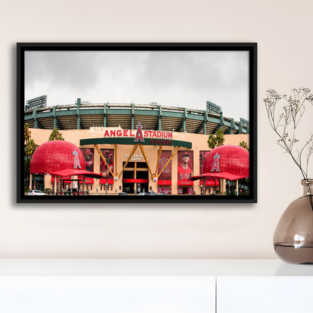 Angel Stadium, Stadium Canvas, Sport Art, Framed Canvas Print Wall Art, Floating Frame