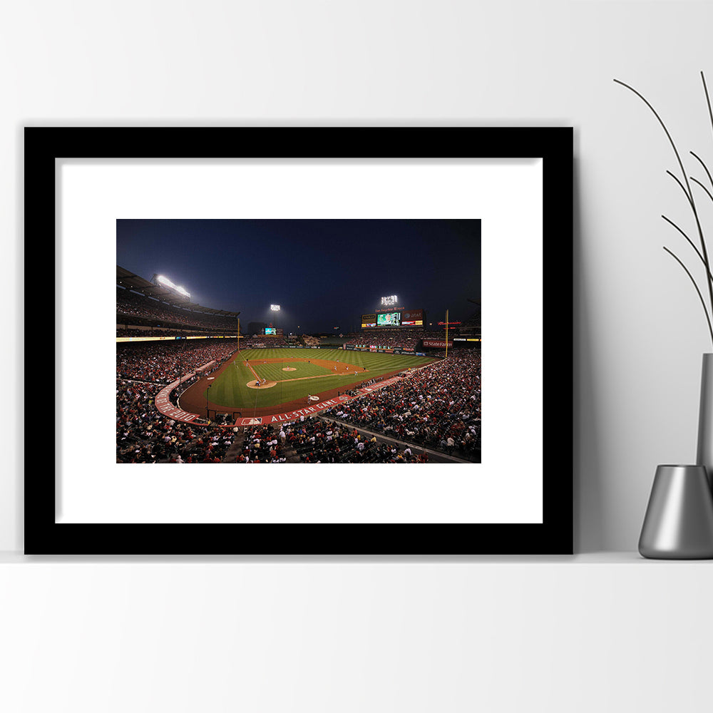 Angel Stadium in Los Angeles, Stadium Canvas, Sport Art, Fan Gifts, White Border Framed Art Print Wall Decor