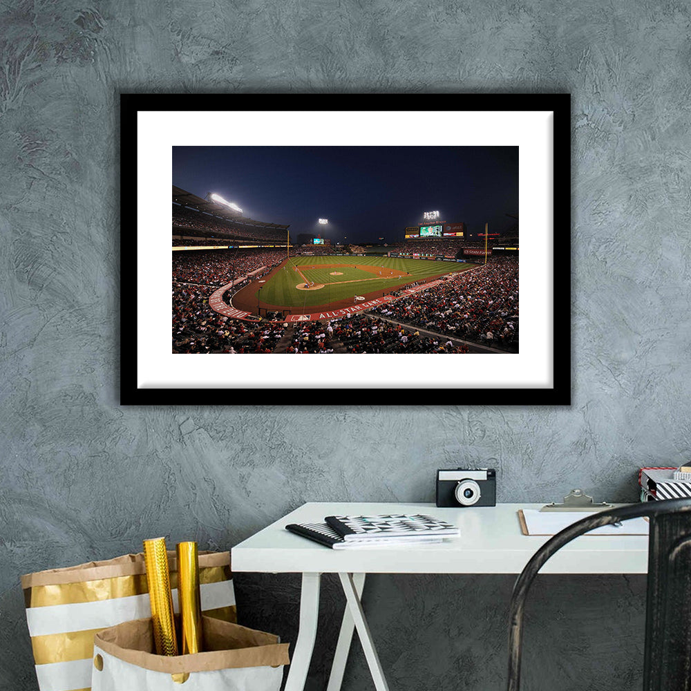 Angel Stadium in Los Angeles, Stadium Canvas, Sport Art, Fan Gifts, White Border Framed Art Print Wall Decor