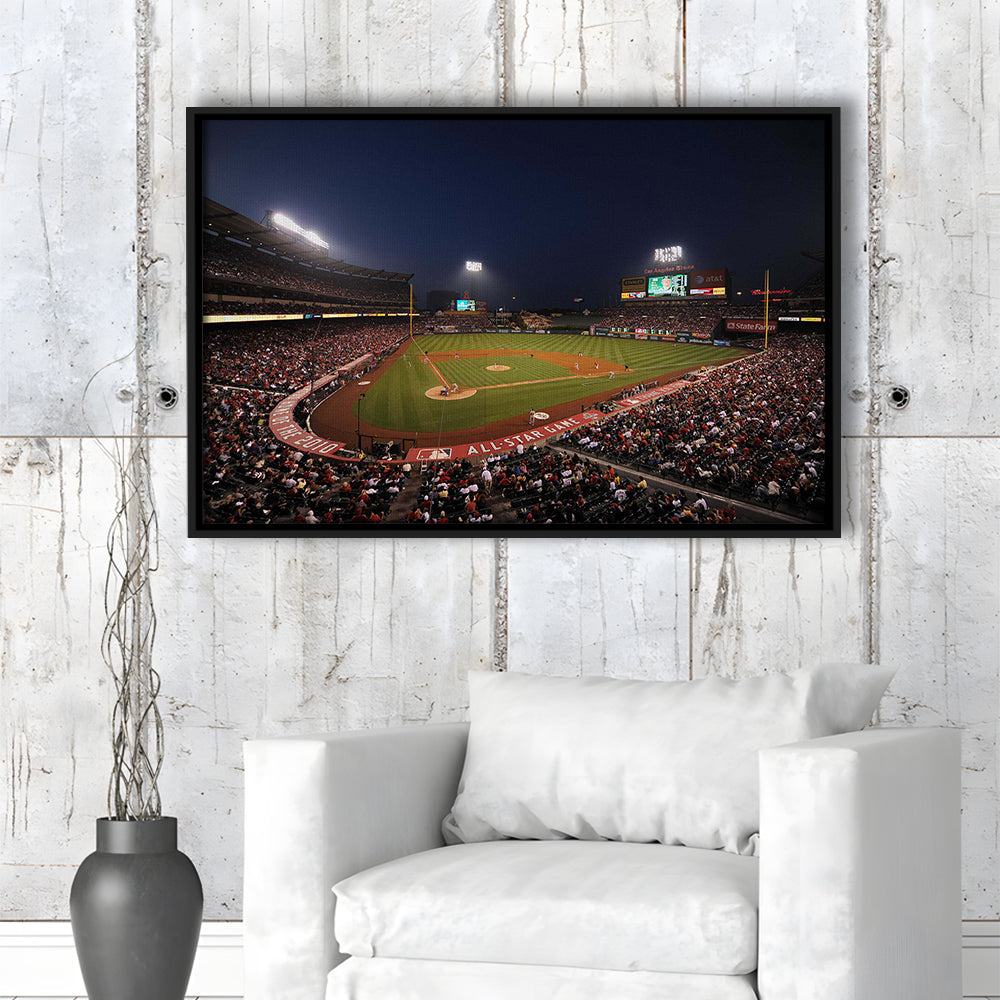 Angel Stadium in Los Angeles, Stadium Canvas, Sport Art, Fan Gifts, Framed Canvas Print Wall Art, Floating Frame