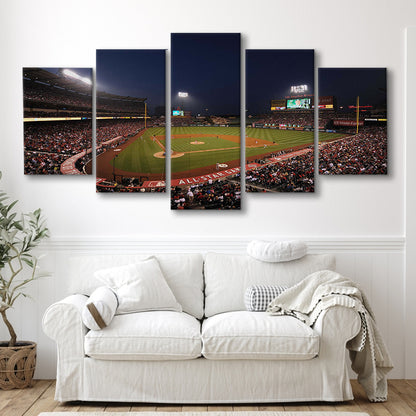 Angel Stadium in Los Angeles, Stadium Canvas, Sport Art, Fan Gifts, 5 Panel, Large Canvas, Canvas Print Wall Art