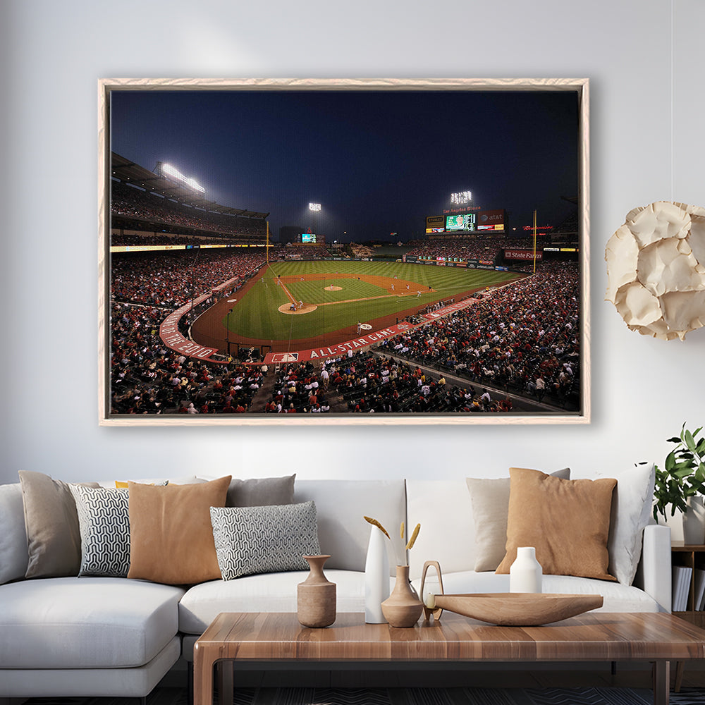 Angel Stadium in Los Angeles, Stadium Canvas, Sport Art, Fan Gifts, Framed Canvas Print Wall Art, Floating Frame