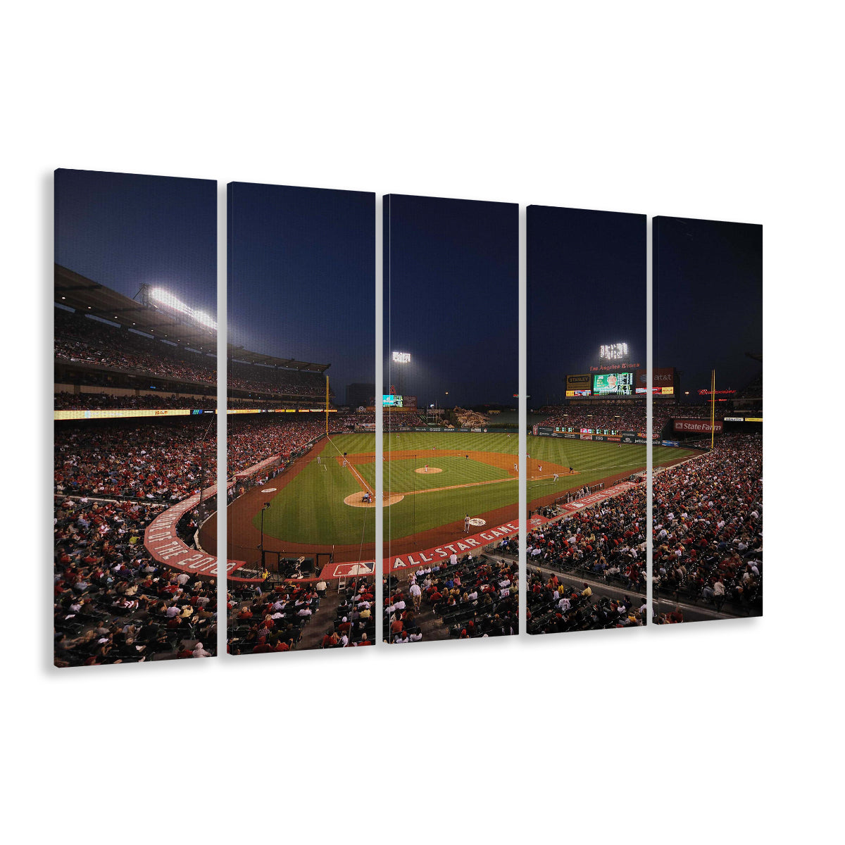 Angel Stadium in Los Angeles, Stadium Canvas, Sport Art, Fan Gifts, 5 Panel B, Extra Large Canvas, Canvas Print Wall Art