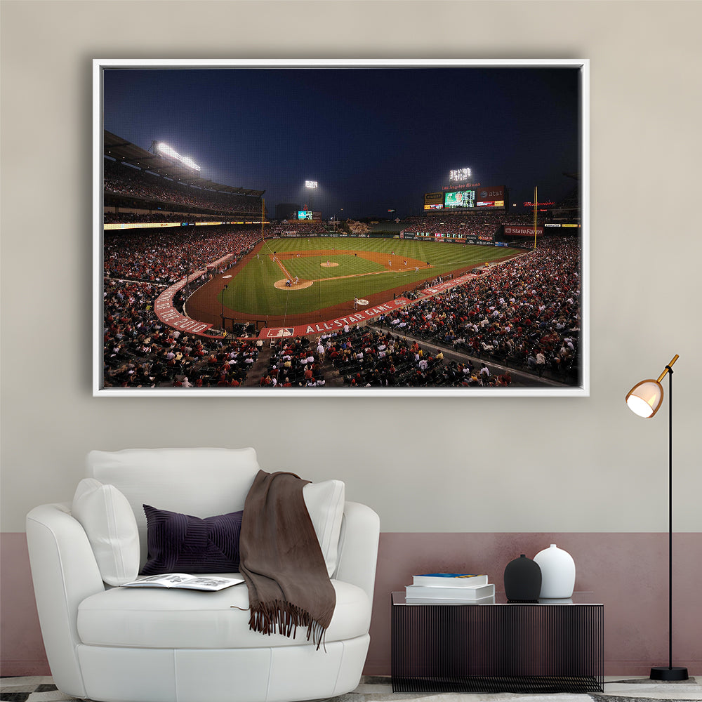 Angel Stadium in Los Angeles, Stadium Canvas, Sport Art, Fan Gifts, Framed Canvas Print Wall Art, Floating Frame