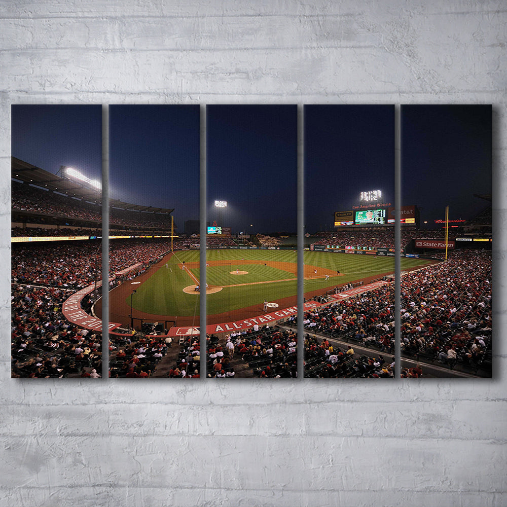 Angel Stadium in Los Angeles, Stadium Canvas, Sport Art, Fan Gifts, 5 Panel B, Extra Large Canvas, Canvas Print Wall Art