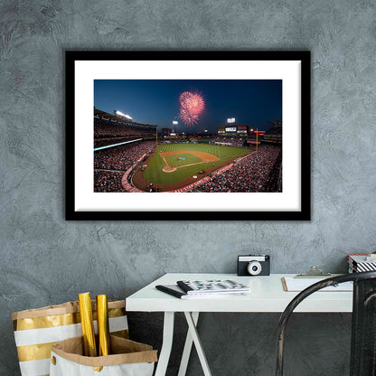 Angel Stadium in Los Angeles, Stadium Canvas, Sport Art, Gift for him, White Border Framed Art Print Wall Decor
