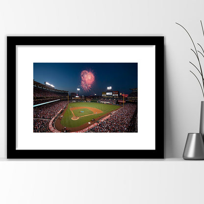 Angel Stadium in Los Angeles, Stadium Canvas, Sport Art, Gift for him, White Border Framed Art Print Wall Decor