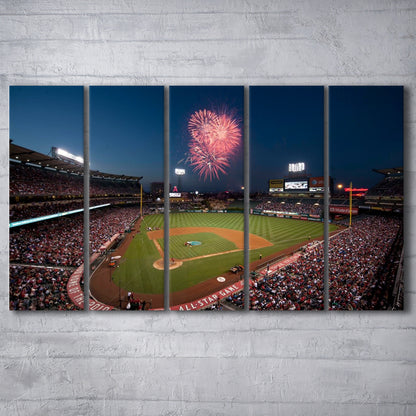 Angel Stadium in Los Angeles, Stadium Canvas, Sport Art, 5 Panel B, Extra Large Canvas, Canvas Print Wall Art