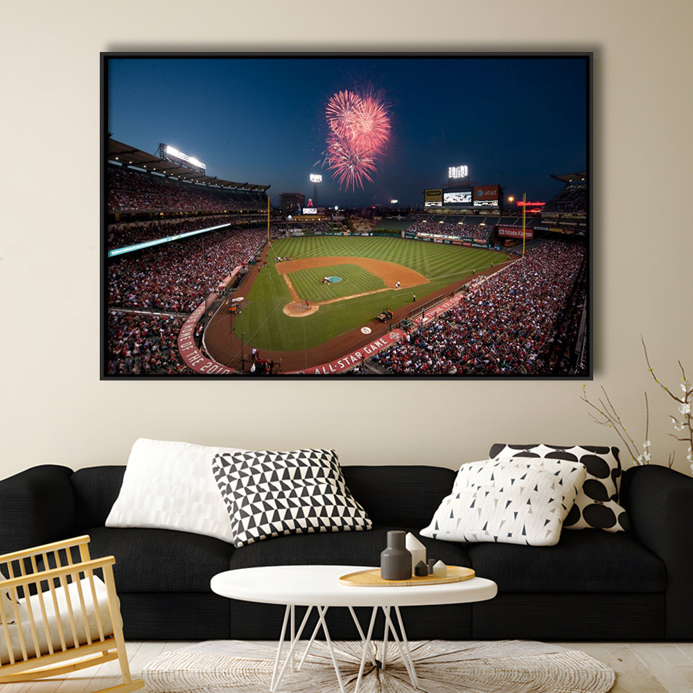 Angel Stadium in Los Angeles, Stadium Canvas, Sport Art, Framed Canvas Print Wall Art, Floating Frame