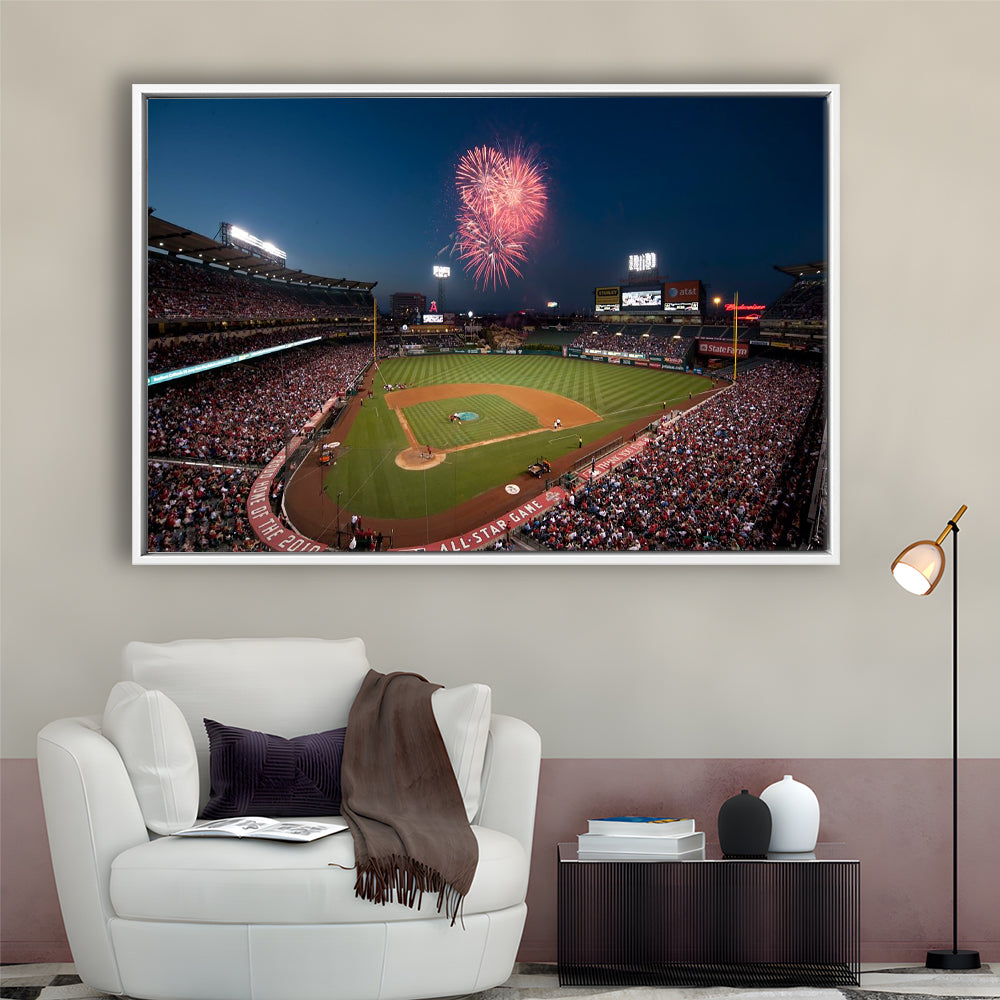 Angel Stadium in Los Angeles, Stadium Canvas, Sport Art, Framed Canvas Print Wall Art, Floating Frame