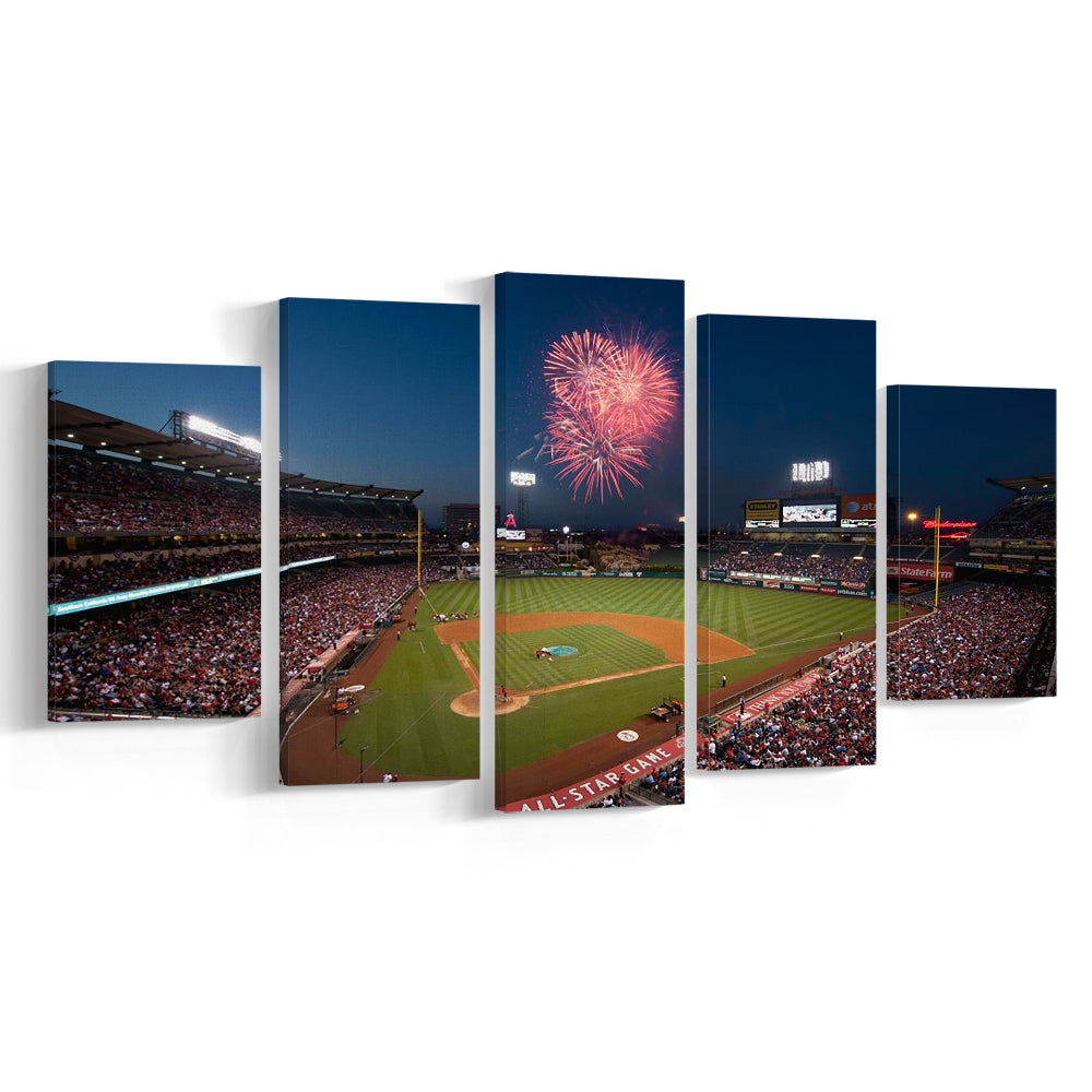 Angel Stadium in Los Angeles, Stadium Canvas, Sport Art, Gift for him, 5 Panel, Large Canvas, Canvas Print Wall Art