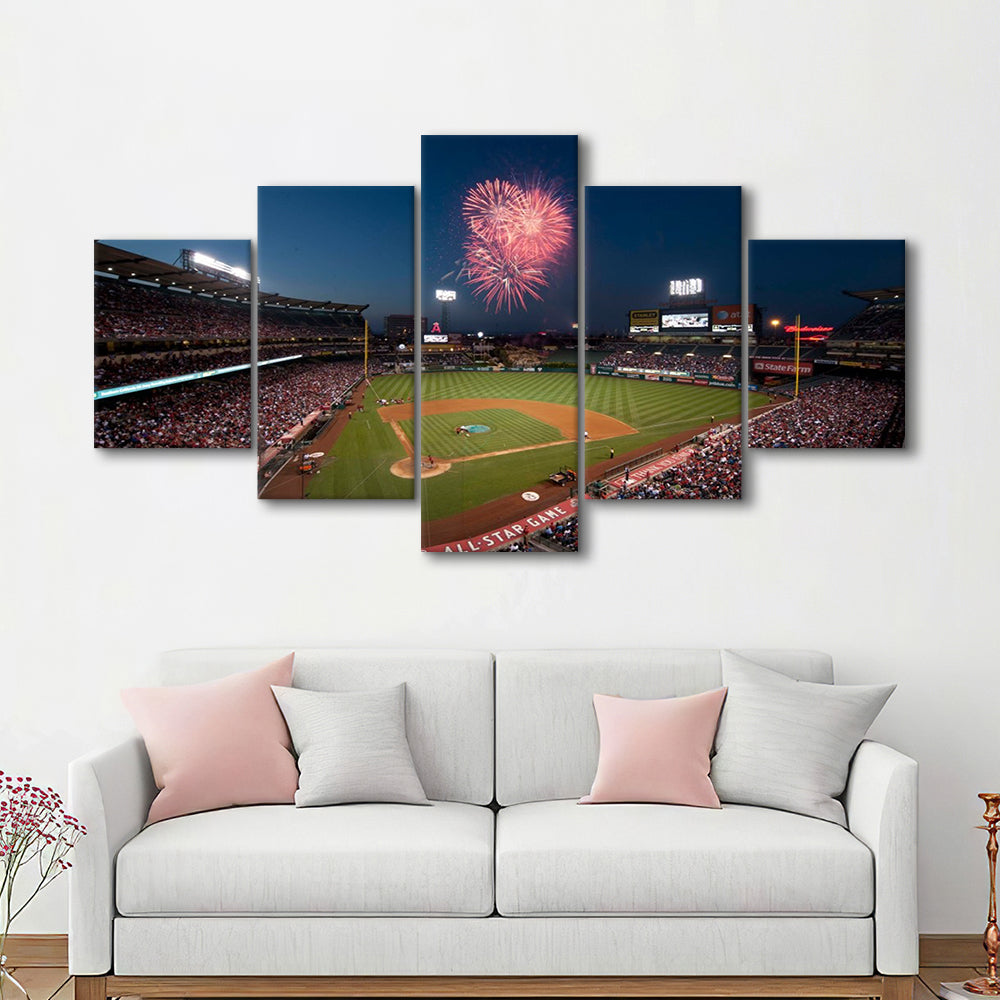 Angel Stadium in Los Angeles, Stadium Canvas, Sport Art, Gift for him, 5 Panel, Large Canvas, Canvas Print Wall Art