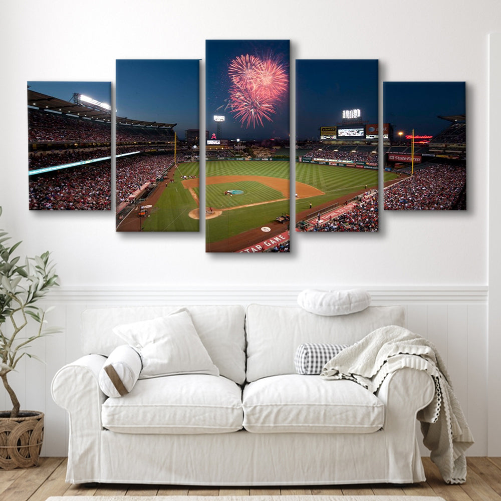 Angel Stadium in Los Angeles, Stadium Canvas, Sport Art, Gift for him, 5 Panel, Large Canvas, Canvas Print Wall Art