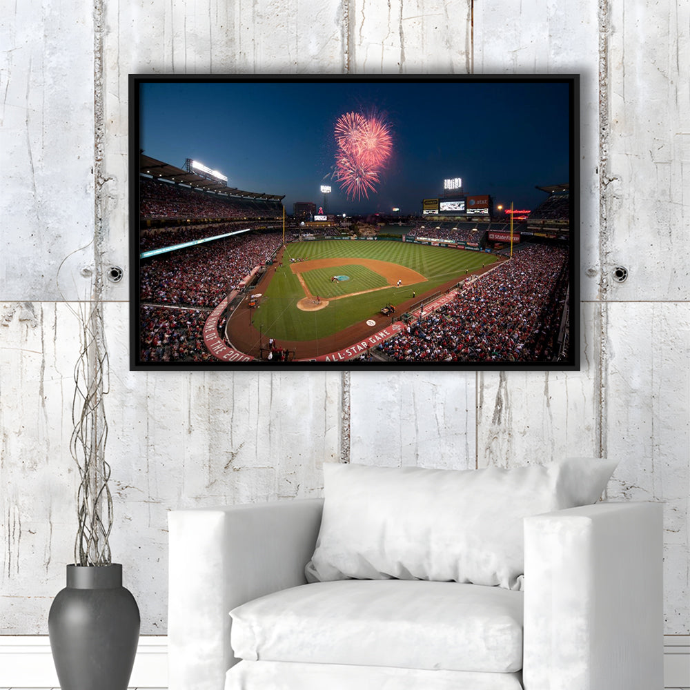 Angel Stadium in Los Angeles, Stadium Canvas, Sport Art, Framed Canvas Print Wall Art, Floating Frame