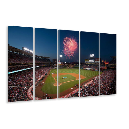 Angel Stadium in Los Angeles, Stadium Canvas, Sport Art, 5 Panel B, Extra Large Canvas, Canvas Print Wall Art