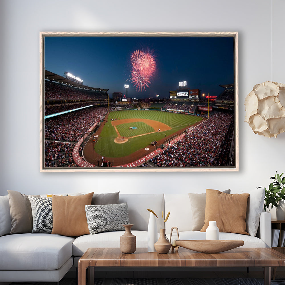 Angel Stadium in Los Angeles, Stadium Canvas, Sport Art, Framed Canvas Print Wall Art, Floating Frame