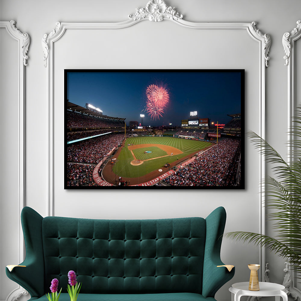 Angel Stadium in Los Angeles, Stadium Canvas, Sport Art, Gift for him, Framed Art Print Wall Decor, Picture Framed