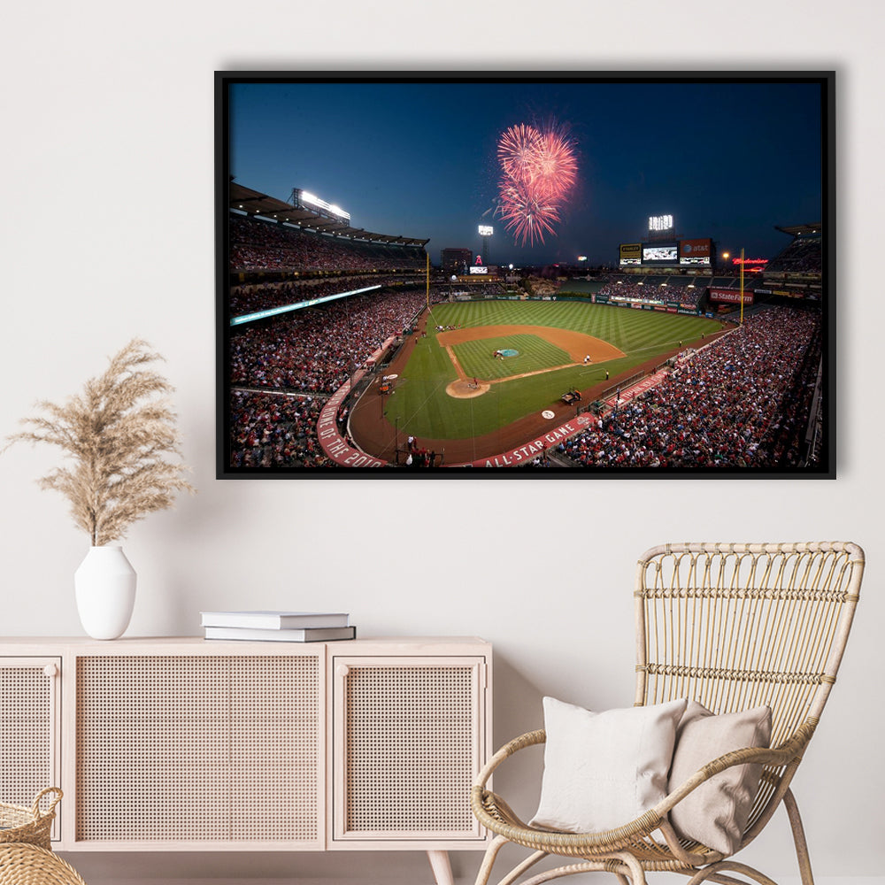 Angel Stadium in Los Angeles, Stadium Canvas, Sport Art, Framed Canvas Print Wall Art, Floating Frame