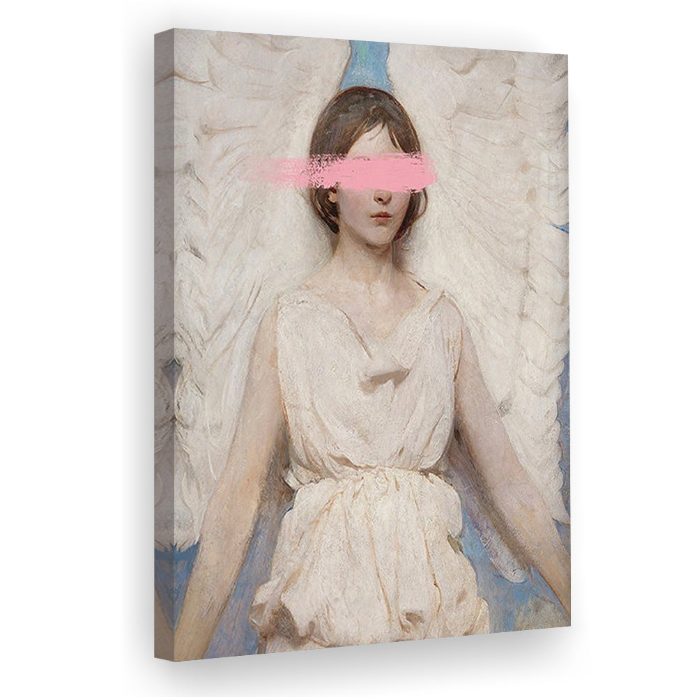 Angel Wall Art Print, Feminist Print, Pink Wall Print, Wall Art, Canvas Prints Wall Art