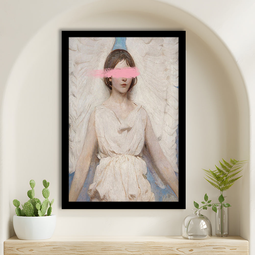 Angel Wall Art Print, Feminist Print, Pink Wall Print, Wall Art, Framed Art Prints Wall Decor