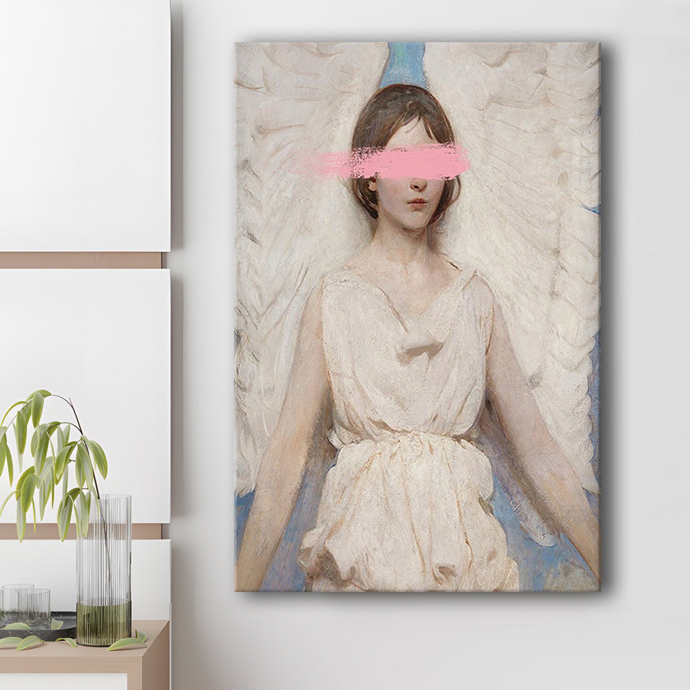 Angel Wall Art Print, Feminist Print, Pink Wall Print, Wall Art, Canvas Prints Wall Art