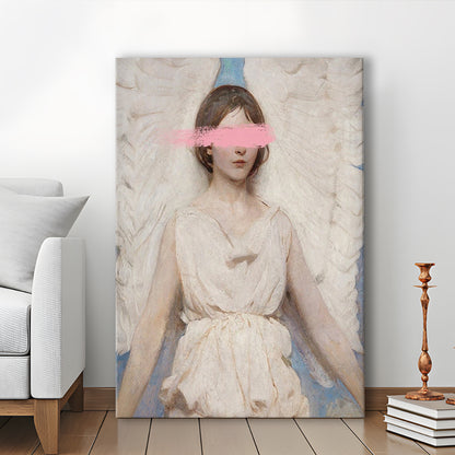 Angel Wall Art Print, Feminist Print, Pink Wall Print, Wall Art, Canvas Prints Wall Art