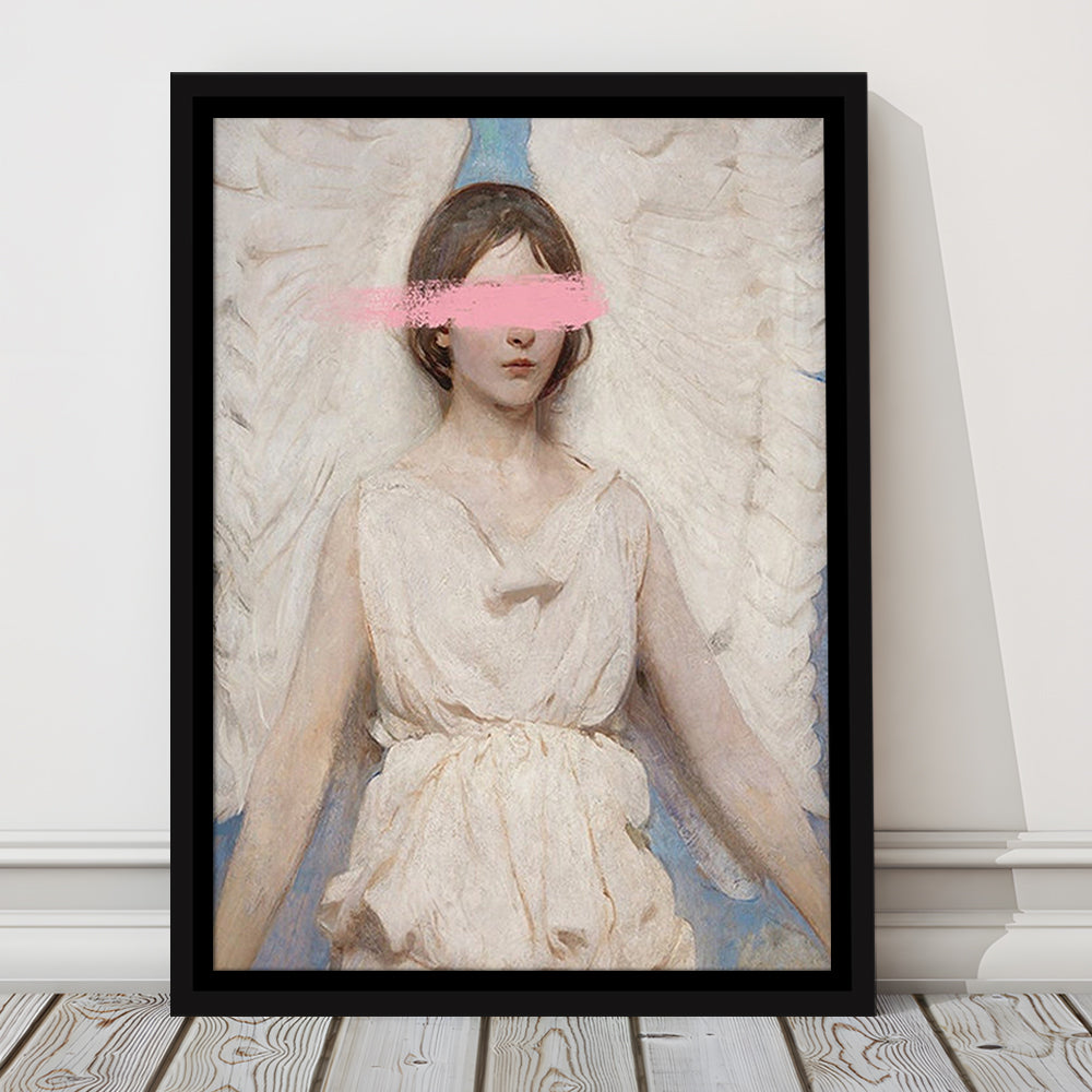 Angel Wall Art Print, Feminist Print, Pink Wall Print, Wall Art, Framed Canvas Prints Wall Art
