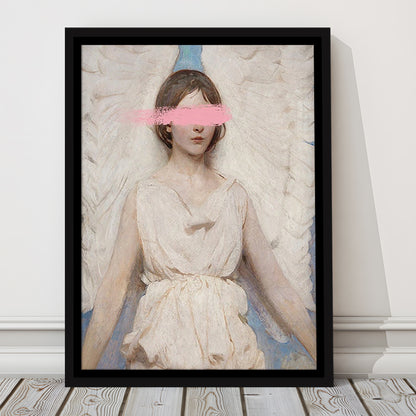 Angel Wall Art Print, Feminist Print, Pink Wall Print, Wall Art, Framed Canvas Prints Wall Art