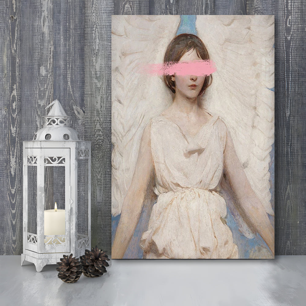 Angel Wall Art Print, Feminist Print, Pink Wall Print, Wall Art, Canvas Prints Wall Art